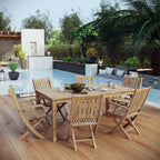 EEI-3206-NAT-SET Marina 7 Piece Outdoor Patio Teak Dining Set by Modway