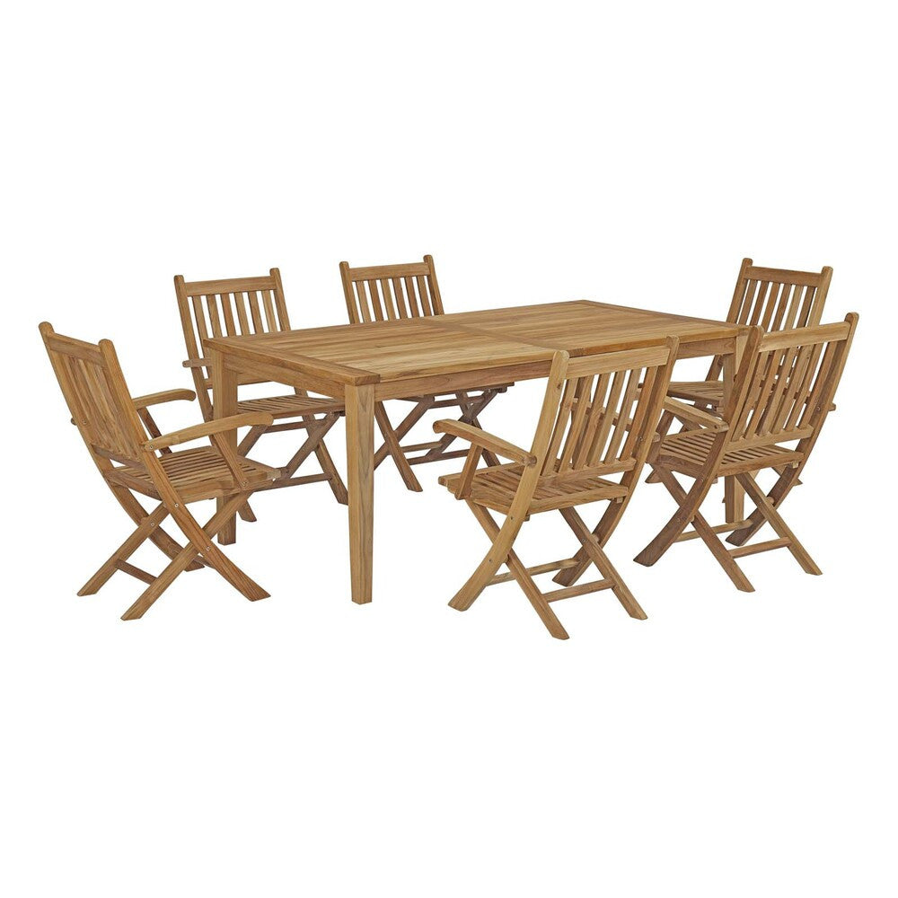 EEI-3206-NAT-SET Marina 7 Piece Outdoor Patio Teak Dining Set by Modway