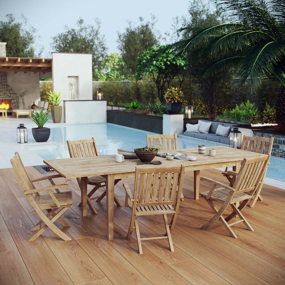 EEI-3280-NAT-SET Marina 7 Piece Outdoor Patio Teak Dining Set by Modway