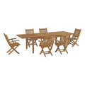 Modway EEI-3280-NAT-SET Marina 7 Piece Outdoor Patio Teak Dining Set Natural