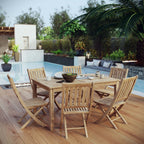 EEI-3290-NAT-SET Marina 7 Piece Outdoor Patio Teak Dining Set by Modway