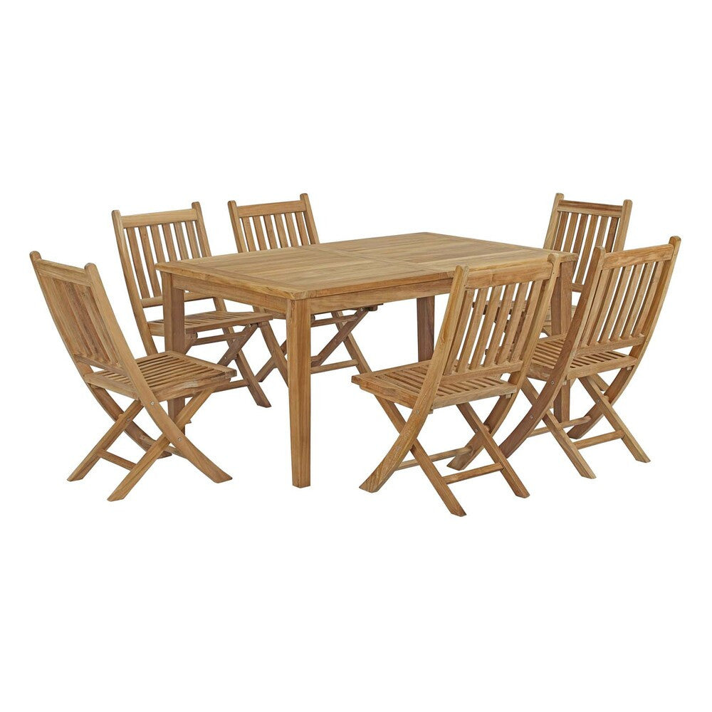 EEI-3290-NAT-SET Marina 7 Piece Outdoor Patio Teak Dining Set by Modway