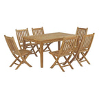 EEI-3290-NAT-SET Marina 7 Piece Outdoor Patio Teak Dining Set by Modway
