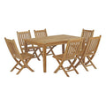 Modway EEI-3290-NAT-SET Marina 7 Piece Outdoor Patio Teak Dining Set Natural