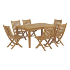 Modway EEI-3290-NAT-SET Marina 7 Piece Outdoor Patio Teak Dining Set Natural