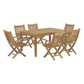 Modway EEI-3291-NAT-SET Marina 7 Piece Outdoor Patio Teak Dining Set Natural