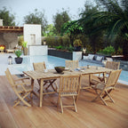 EEI-3310-NAT-SET Marina 7 Piece Outdoor Patio Teak Dining Set by Modway