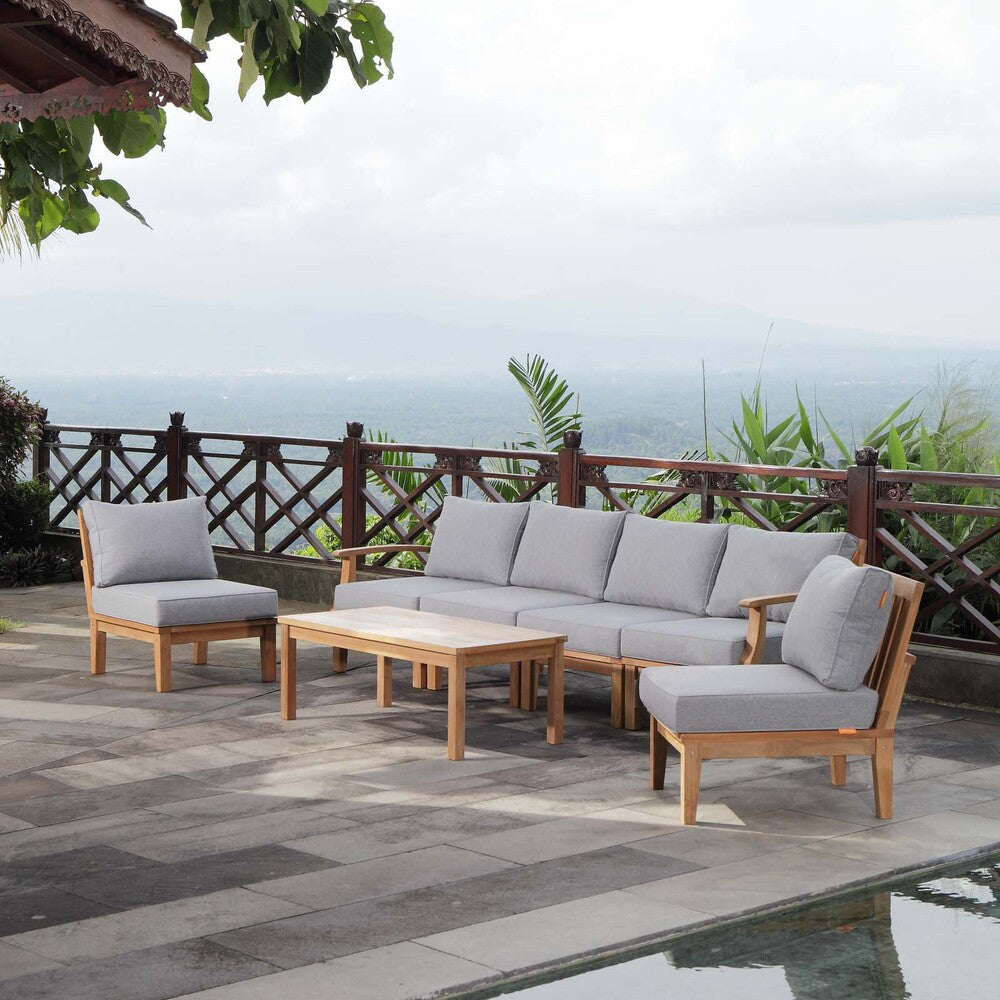 EEI-1481 Marina 7 Piece Outdoor Patio Teak Set by Modway