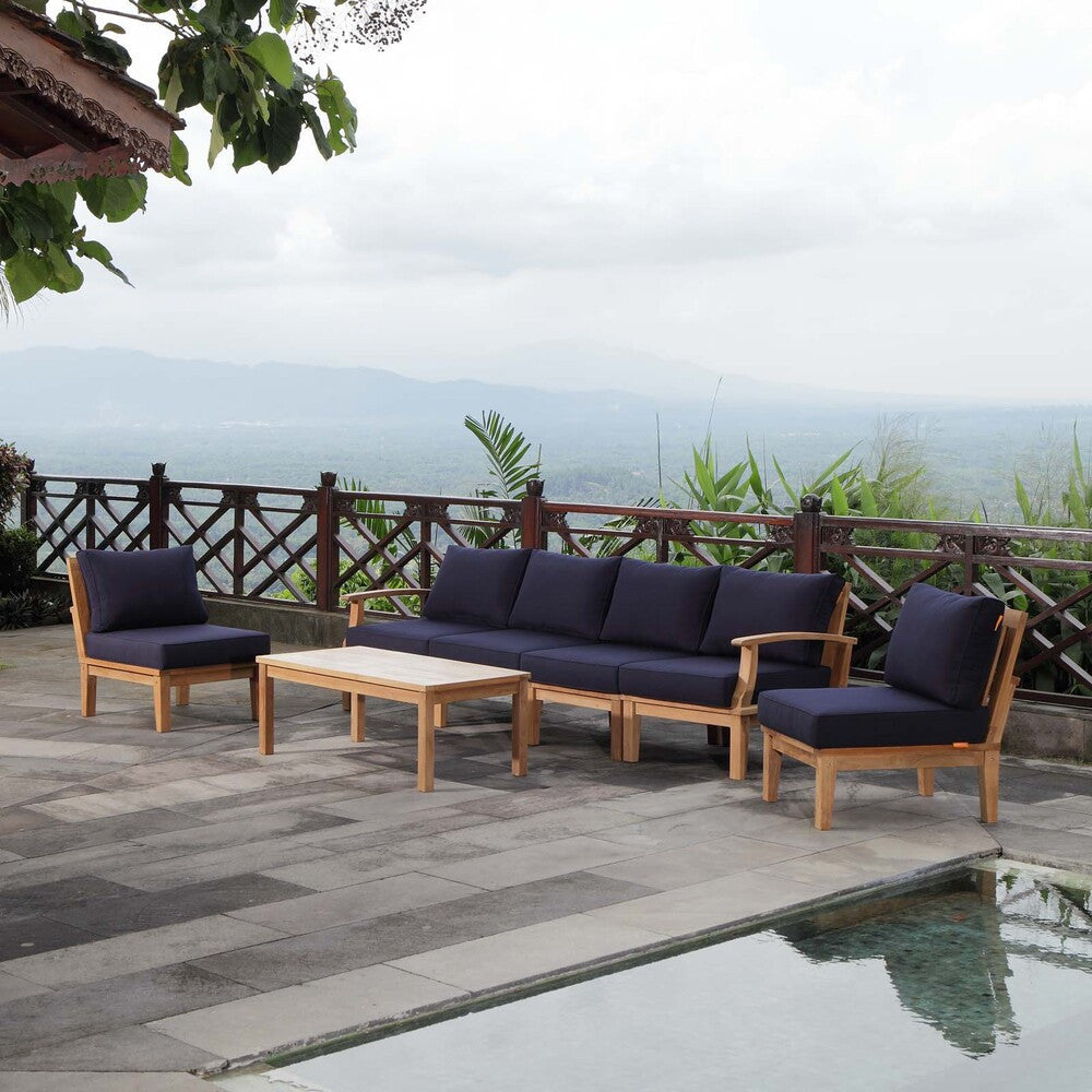 EEI-1481 Marina 7 Piece Outdoor Patio Teak Set by Modway