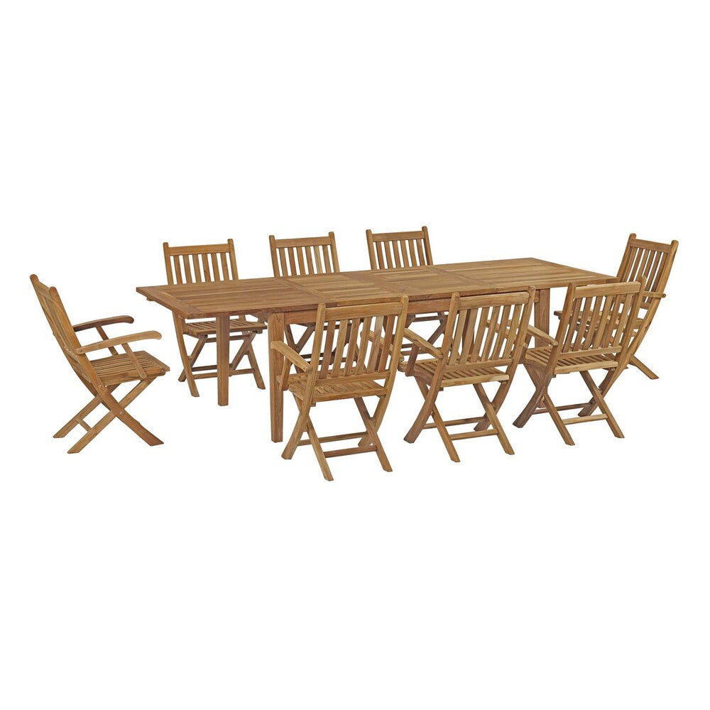 EEI-3281-NAT-SET Marina 9 Piece Outdoor Patio Teak Dining Set by Modway