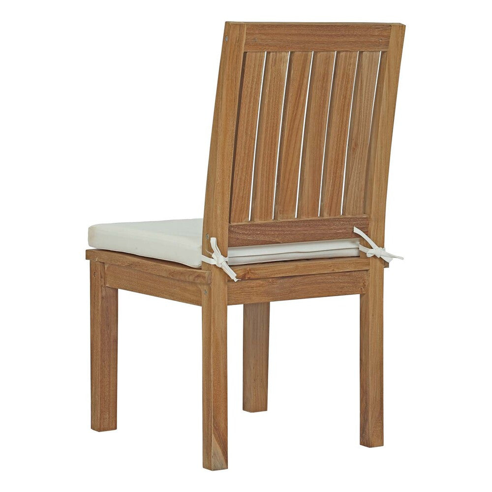 EEI-4033-NAT-WHI-SET Marina 9 Piece Outdoor Patio Teak Dining Set by Modway