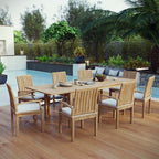 EEI-4034-NAT-WHI-SET Marina 9 Piece Outdoor Patio Teak Dining Set by Modway