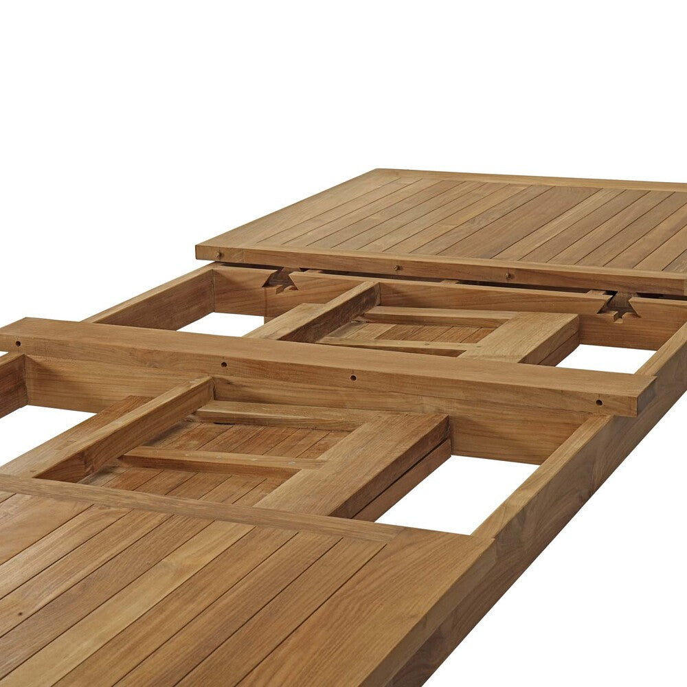EEI-2714-NAT Marina Extendable Outdoor Patio Teak Dining Table by Modway