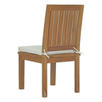 EEI-2700-NAT-WHI Marina Outdoor Patio Teak Dining Chair by Modway