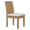 Modway EEI-2700-NAT-WHI Marina Outdoor Patio Teak Dining Chair Natural White