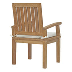 EEI-2701-NAT-WHI Marina Outdoor Patio Teak Dining Chair by Modway