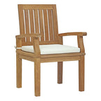 Modway EEI-2701-NAT-WHI Marina Outdoor Patio Teak Dining Chair Natural White