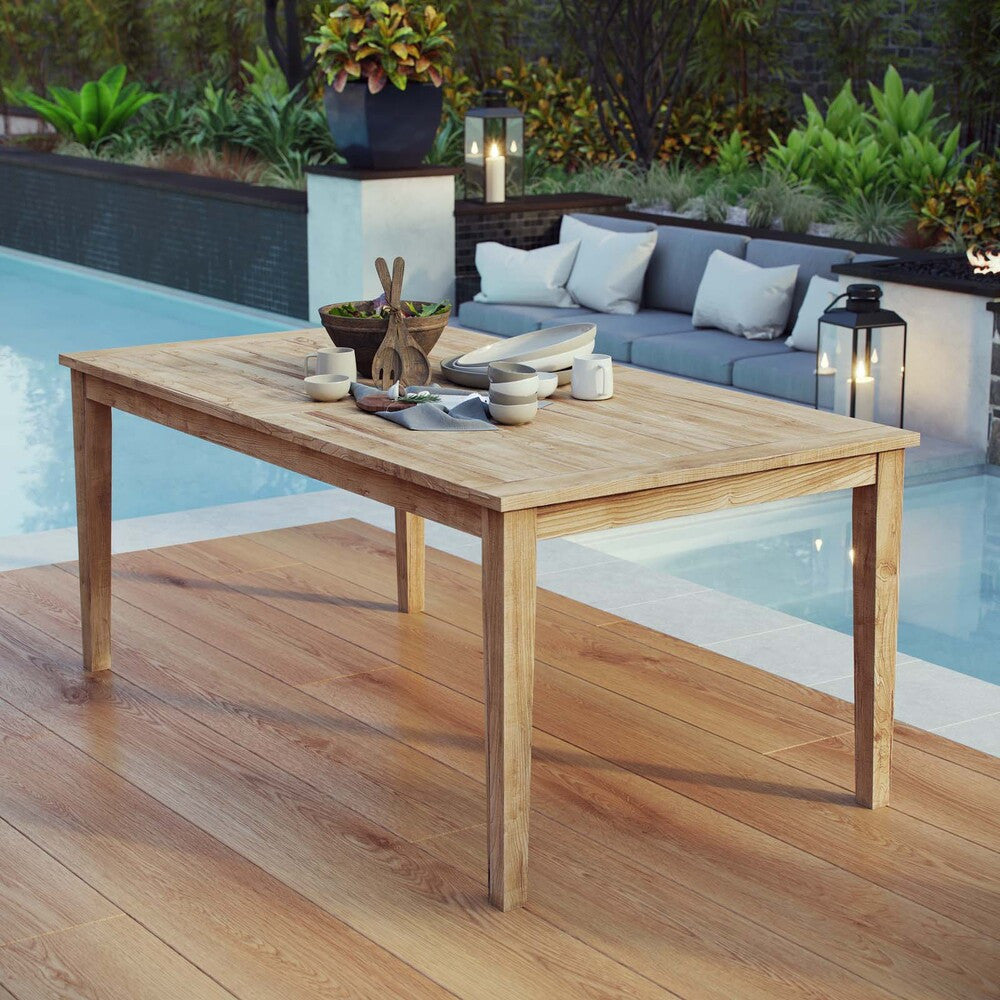 EEI-2717-NAT Marina Outdoor Patio Teak Dining Table by Modway