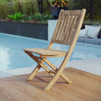 EEI-2702-NAT Marina Outdoor Patio Teak Folding Chair by Modway