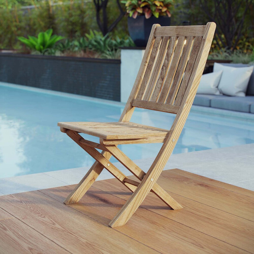 EEI-2702-NAT Marina Outdoor Patio Teak Folding Chair by Modway