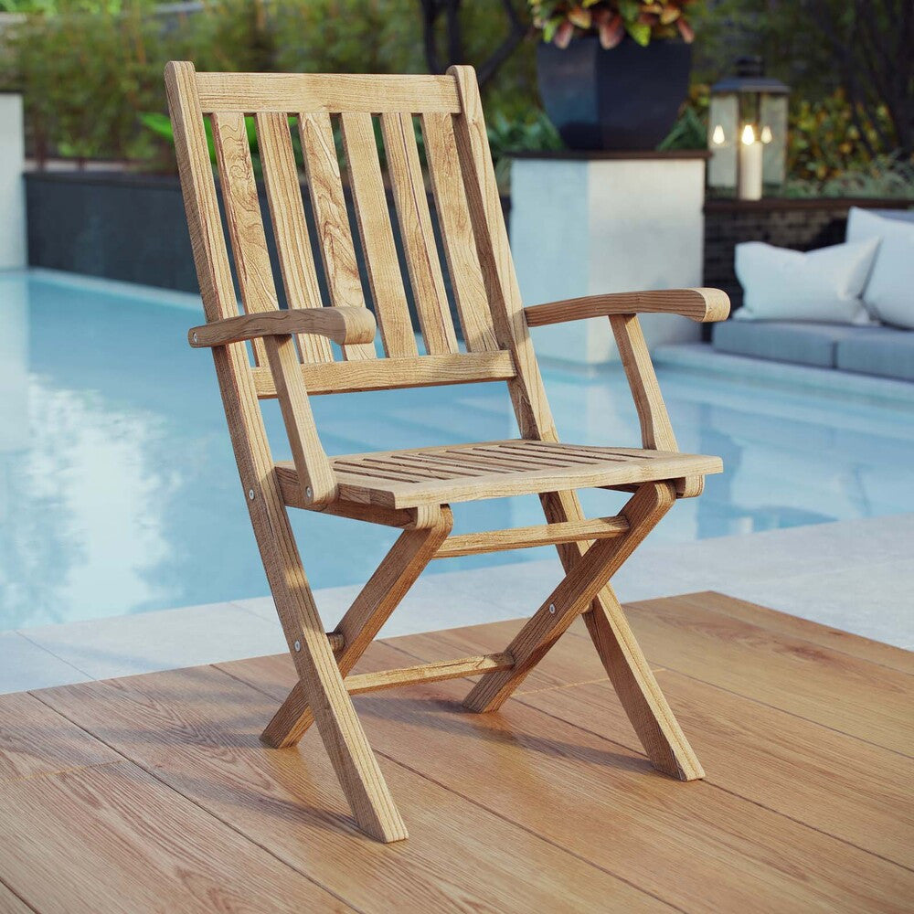 EEI-2703-NAT Marina Outdoor Patio Teak Folding Chair by Modway