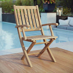 EEI-2703-NAT Marina Outdoor Patio Teak Folding Chair by Modway