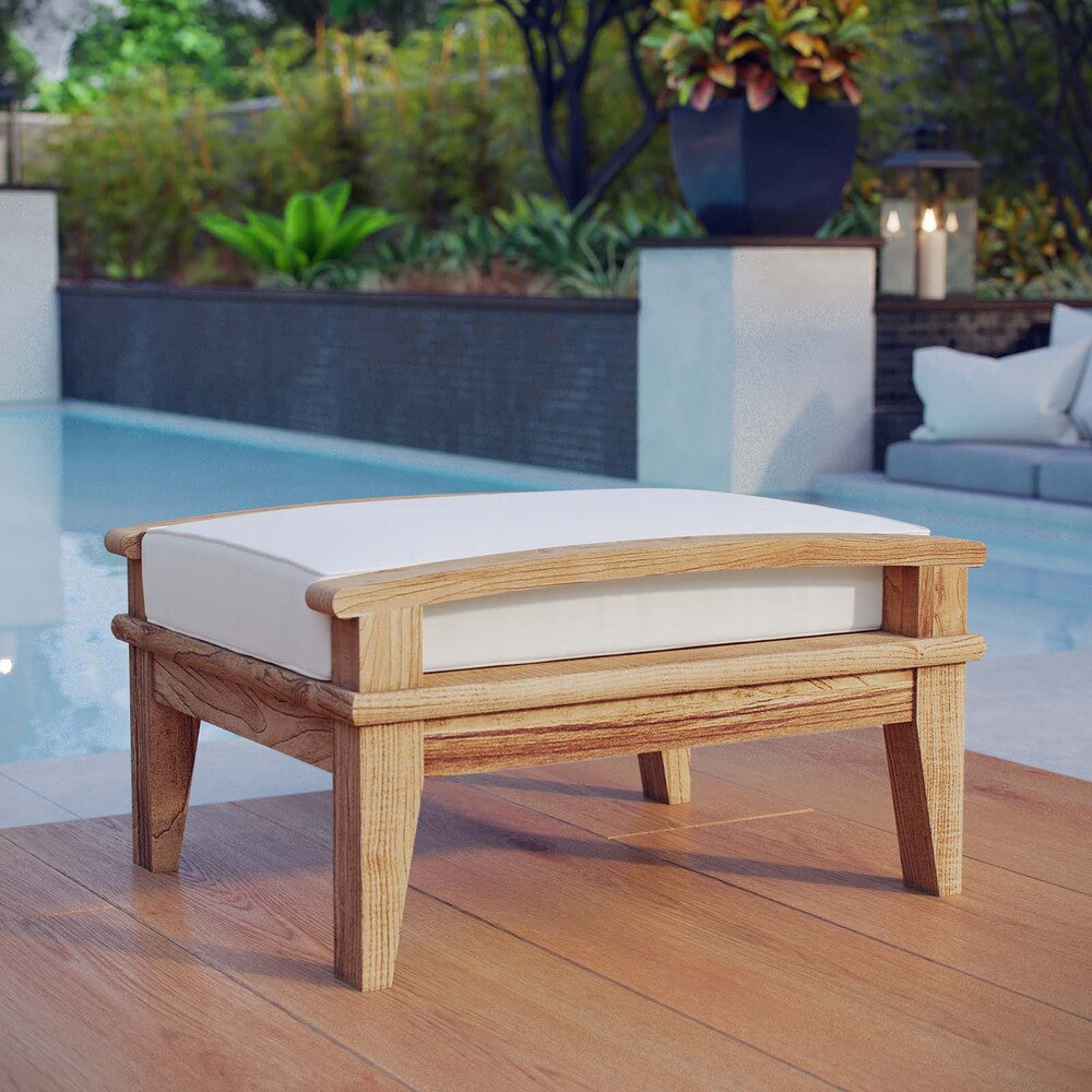 EEI-1152 Marina Outdoor Patio Teak Ottoman by Modway
