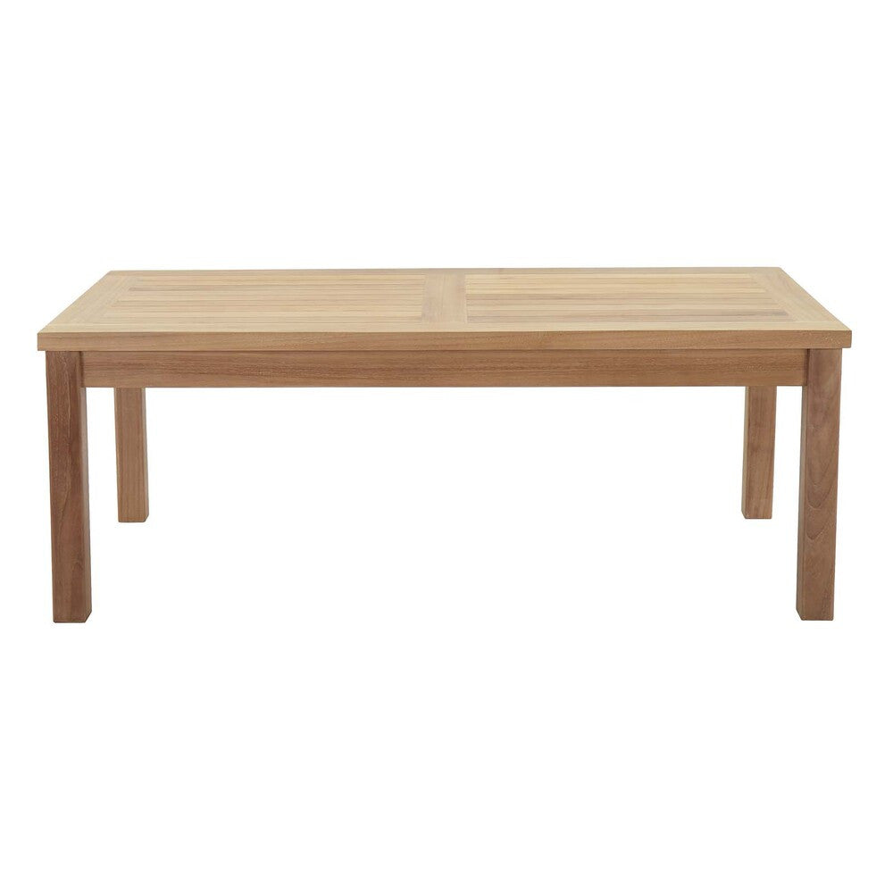 EEI-1154-NAT Marina Outdoor Patio Teak Rectangle Coffee Table by Modway