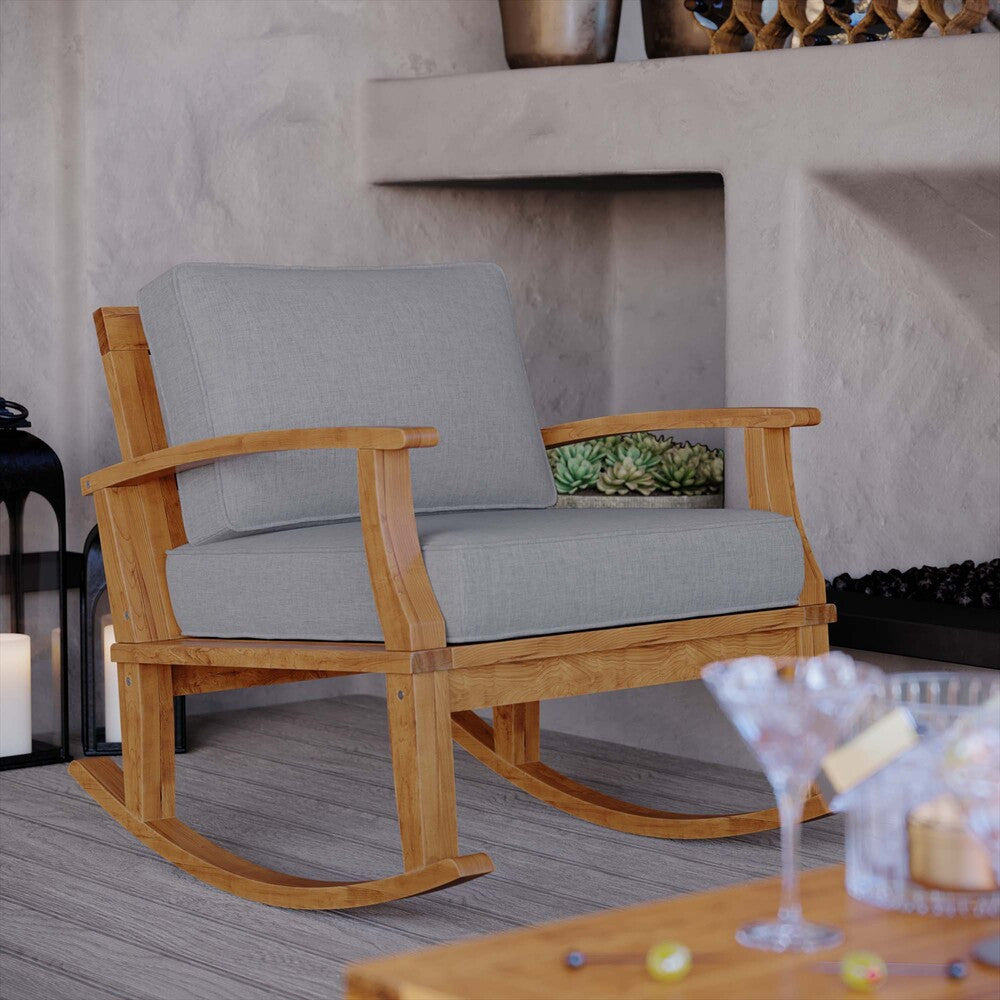 EEI-4177 Marina Outdoor Patio Teak Rocking Chair by Modway