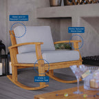 EEI-4177 Marina Outdoor Patio Teak Rocking Chair by Modway