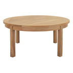 Modway EEI-1153-NAT Marina Outdoor Patio Teak Round Coffee Table Natural