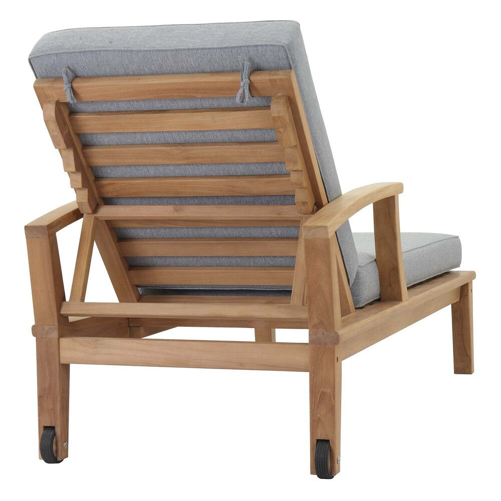 EEI-1151 Marina Outdoor Patio Teak Single Chaise by Modway