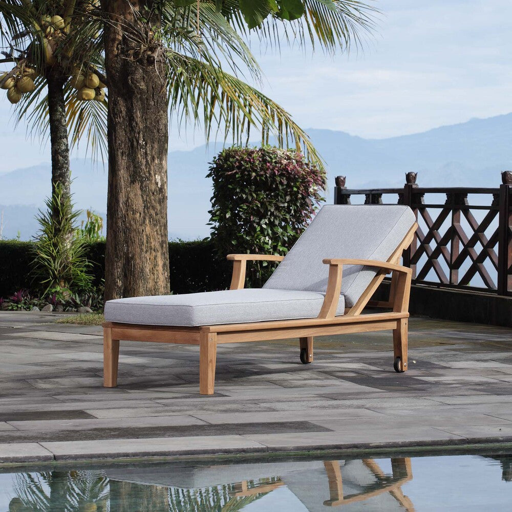 EEI-1151 Marina Outdoor Patio Teak Single Chaise by Modway
