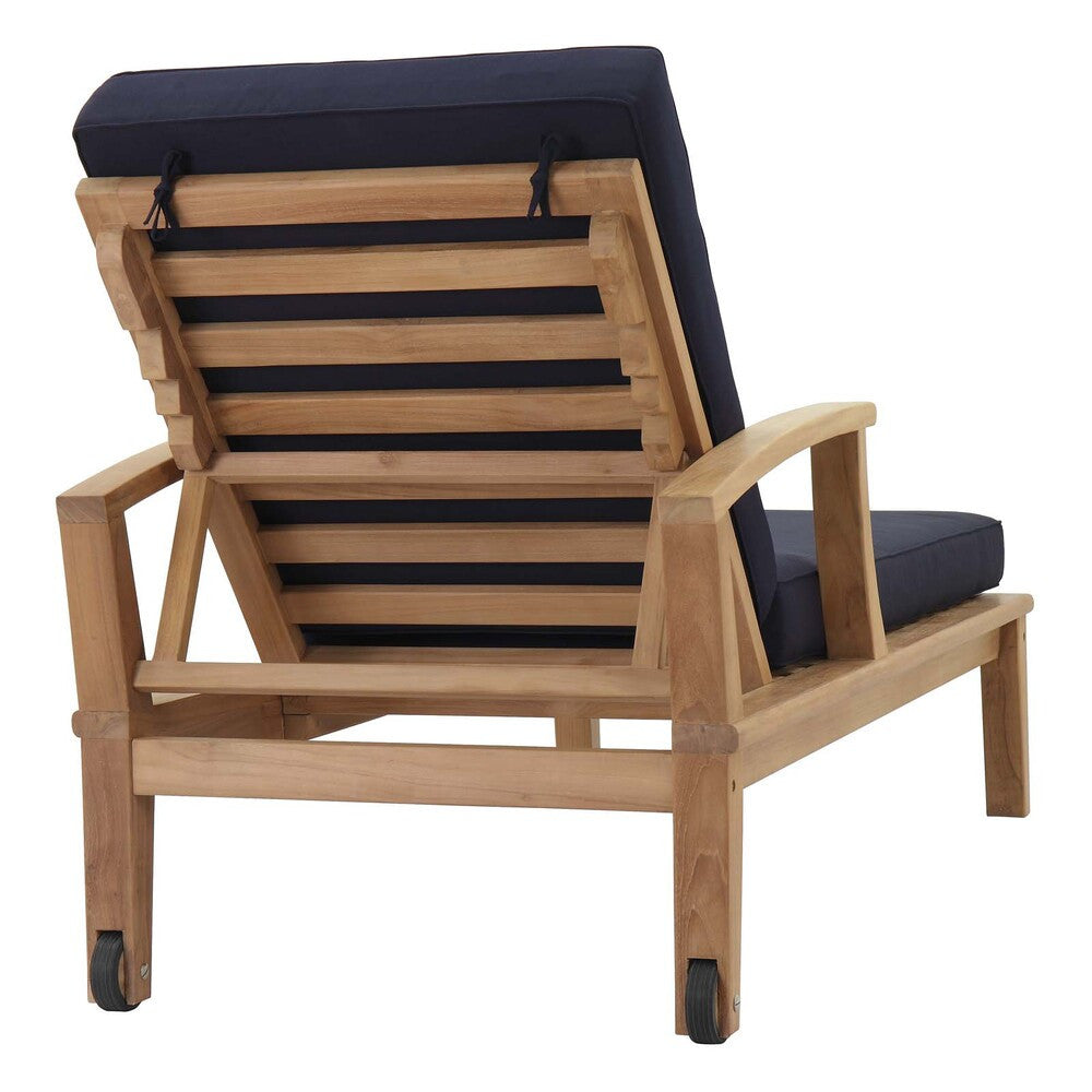 EEI-1151 Marina Outdoor Patio Teak Single Chaise by Modway