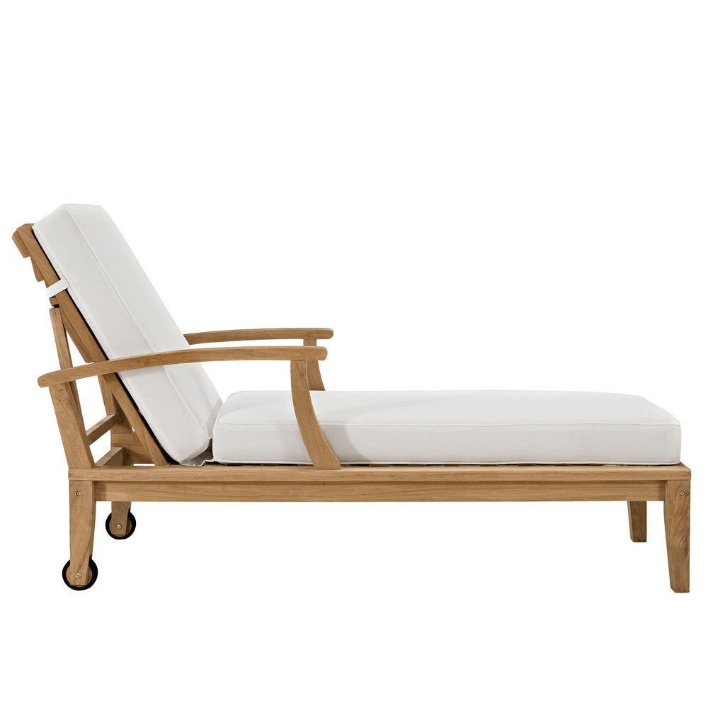 EEI-1151 Marina Outdoor Patio Teak Single Chaise by Modway