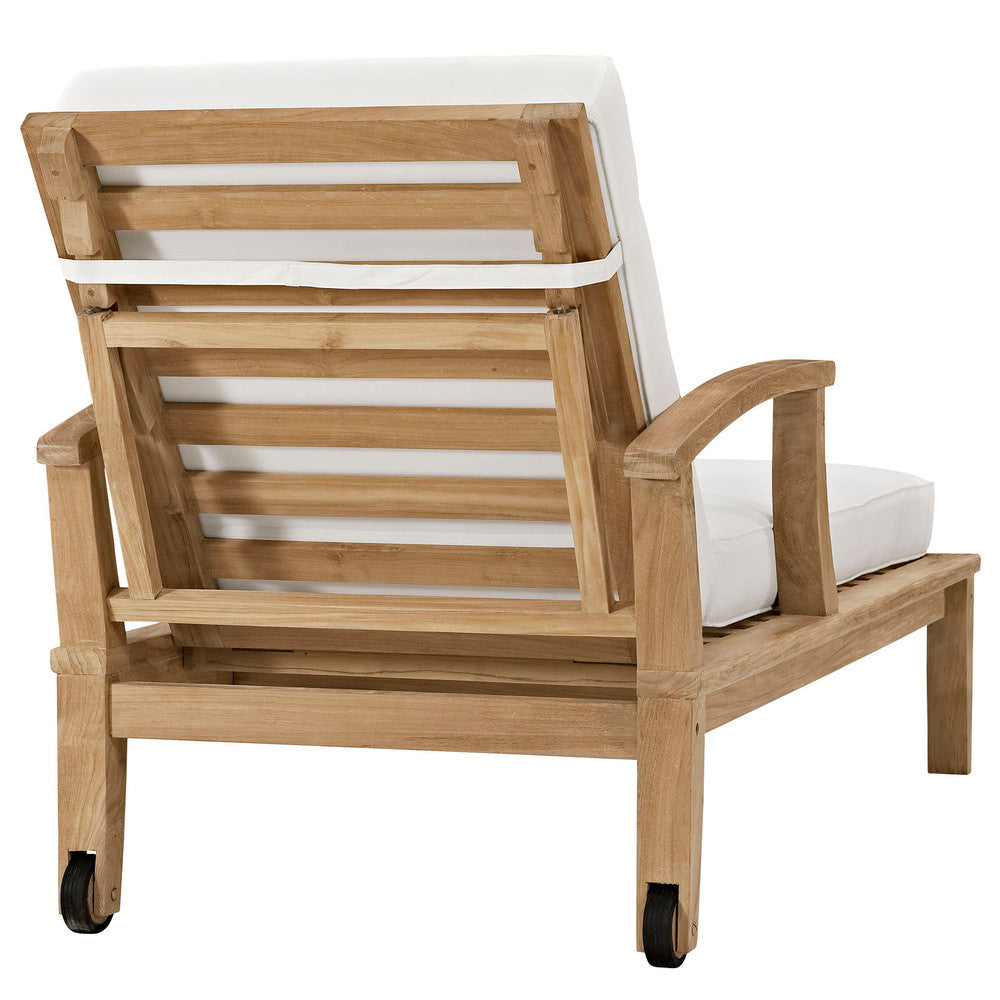 EEI-1151 Marina Outdoor Patio Teak Single Chaise by Modway