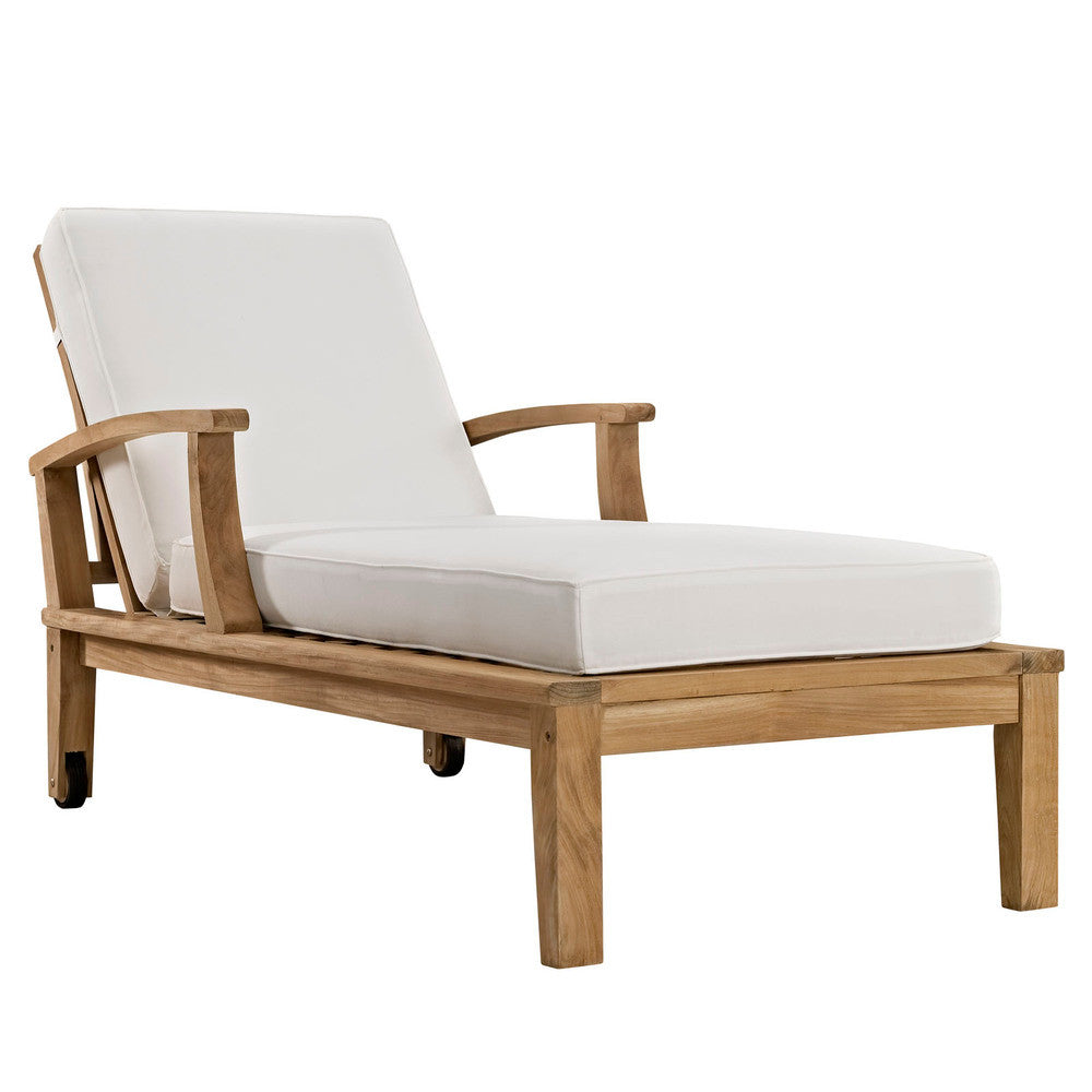 EEI-1151 Marina Outdoor Patio Teak Single Chaise by Modway