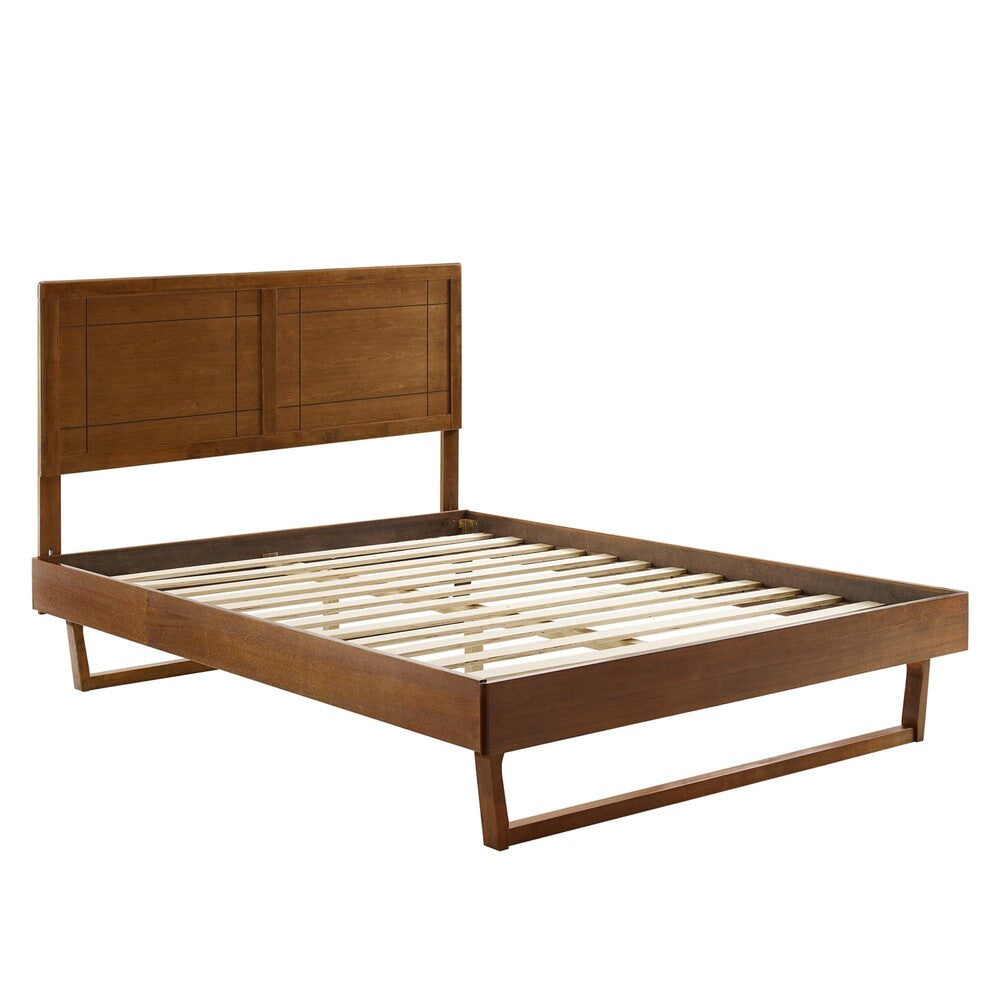 MOD-6626-WAL Marlee Wood King Platform Bed With Angular Frame by Modway