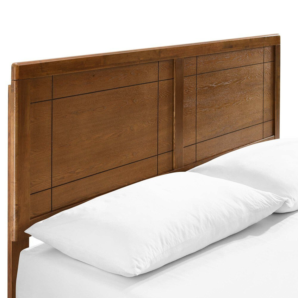 MOD-6381-WAL Marlee Wood Queen Platform Bed With Angular Frame by Modway