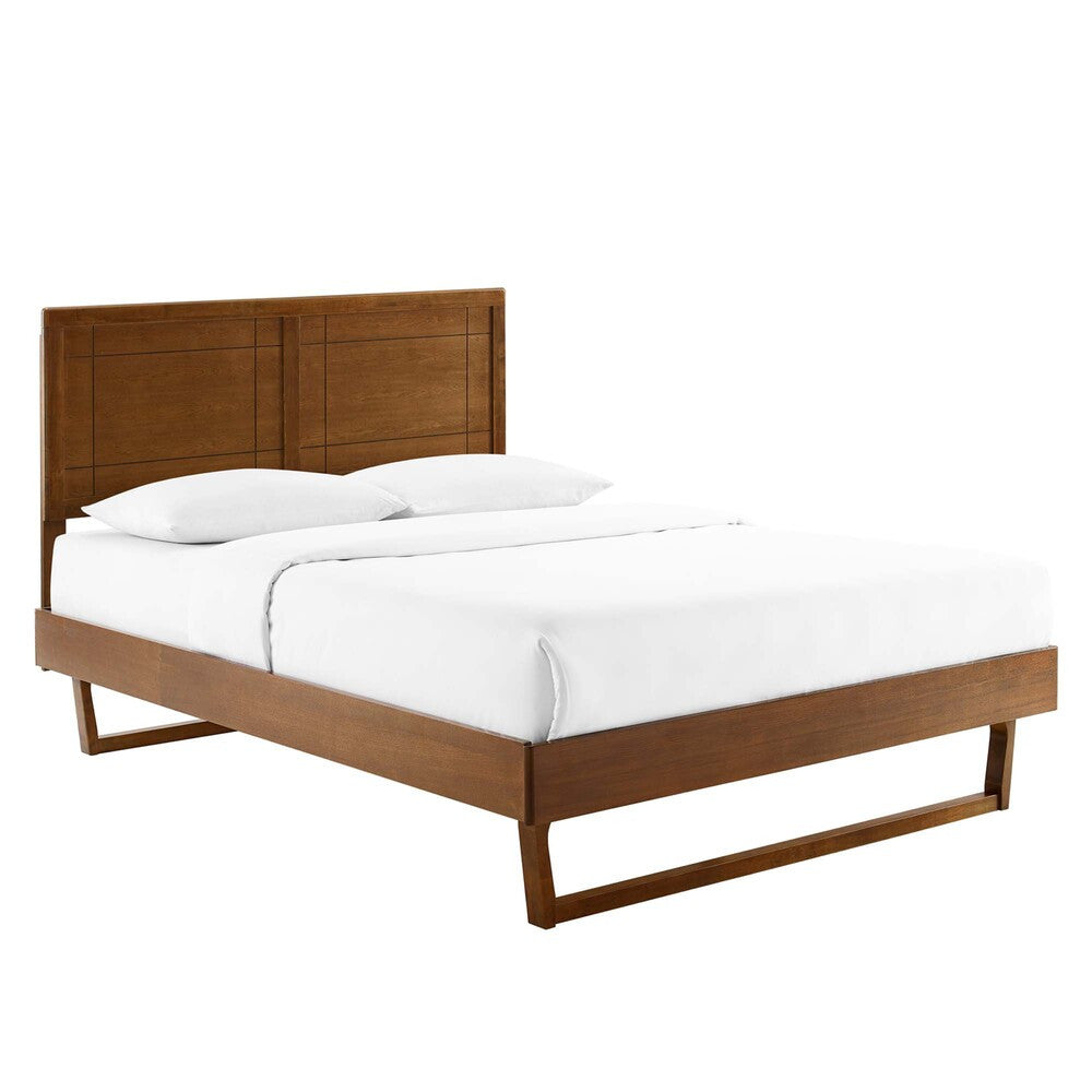 MOD-6381-WAL Marlee Wood Queen Platform Bed With Angular Frame by Modway