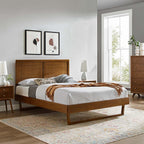 MOD-6627-WAL Marlee Wood Twin Platform Bed With Angular Frame by Modway