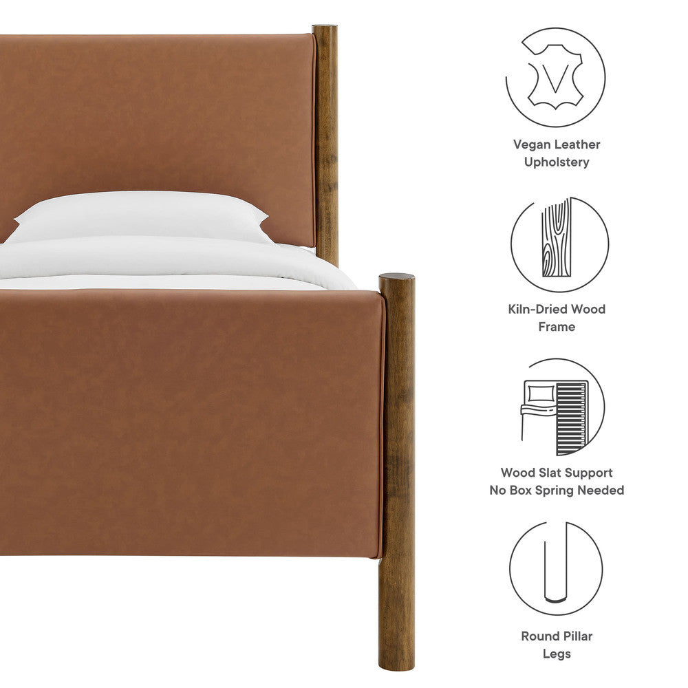 Modway Maven Twin Size Vegan Leather Upholstered Platform Bed by Modway-MOD-7184