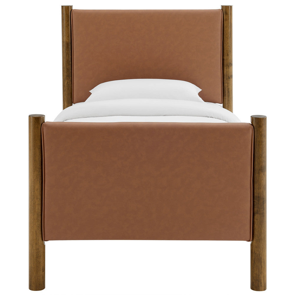 Modway Maven Twin Size Vegan Leather Upholstered Platform Bed by Modway-MOD-7184