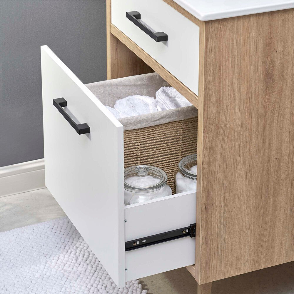 EEI-6498-WHI-OAK Maverick 24" Bathroom Vanity by Modway