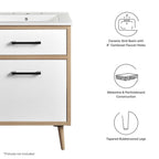 EEI-6498-WHI-OAK Maverick 24" Bathroom Vanity by Modway