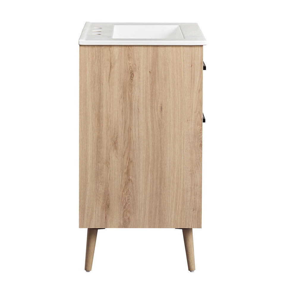 EEI-6498-WHI-OAK Maverick 24" Bathroom Vanity by Modway