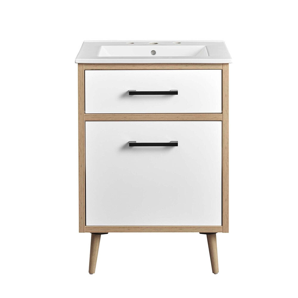 EEI-6498-WHI-OAK Maverick 24" Bathroom Vanity by Modway
