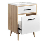 EEI-6498-WHI-OAK Maverick 24" Bathroom Vanity by Modway