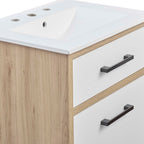 EEI-6498-WHI-OAK Maverick 24" Bathroom Vanity by Modway