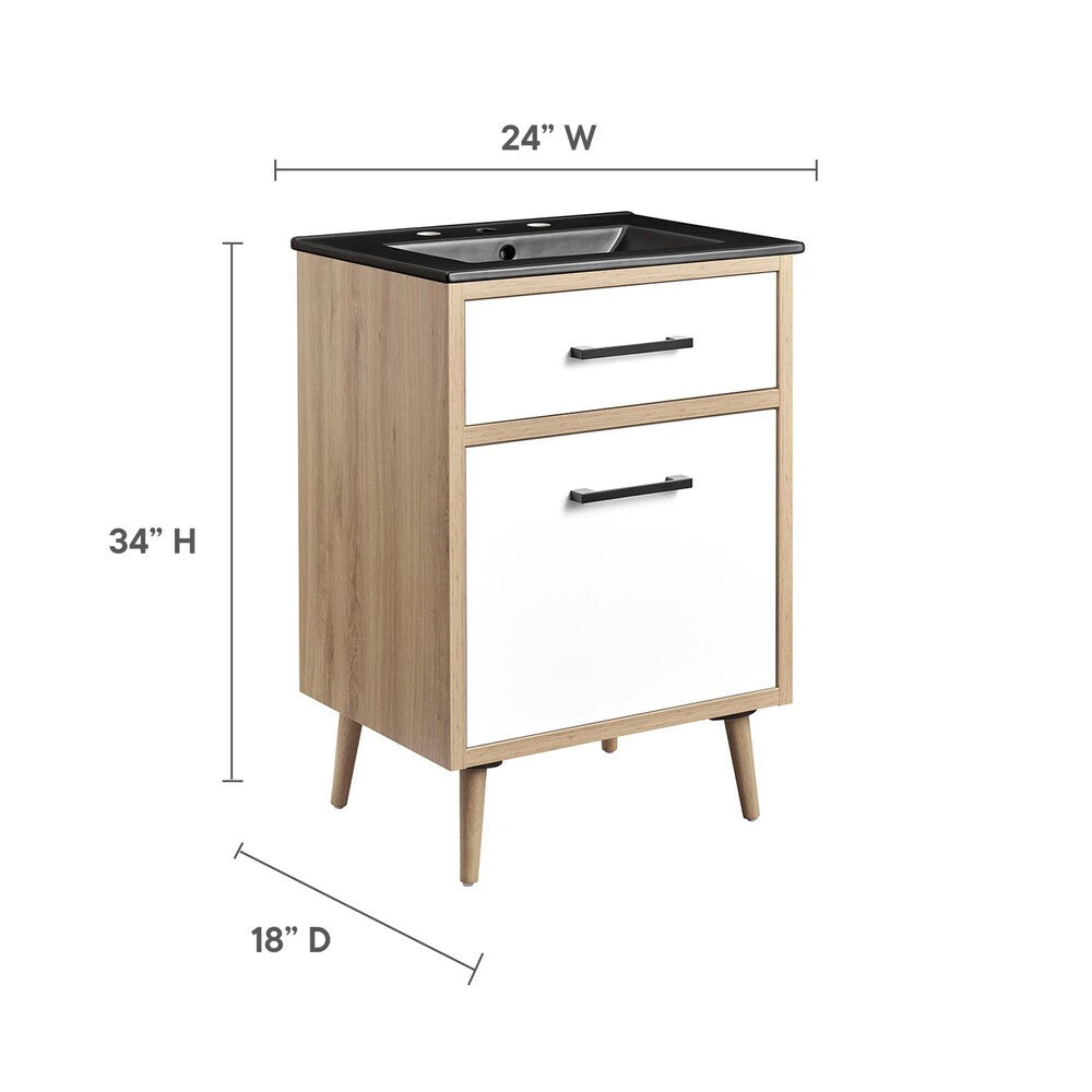 EEI-6499-BLK-OAK Maverick 24" Bathroom Vanity by Modway